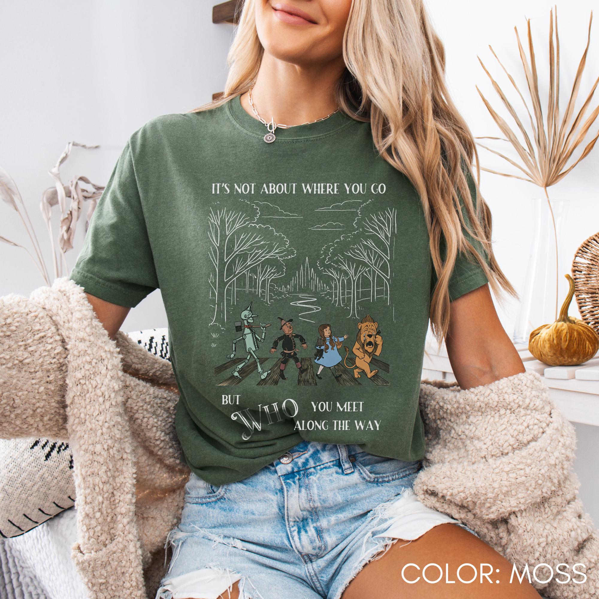 Wizard Oz Vintage Character Comfort Colors Dorothy Toto Lion Tinman Tee Friendship Bookish Frank Baum Nostalgic (5)