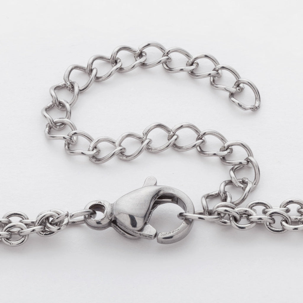 Stainless Steel Engravable Double Disc Layered Necklace
