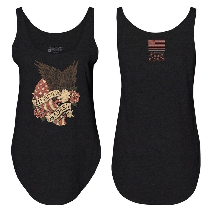Women's Beautiful Badass Revolution Flowy Tank - Black