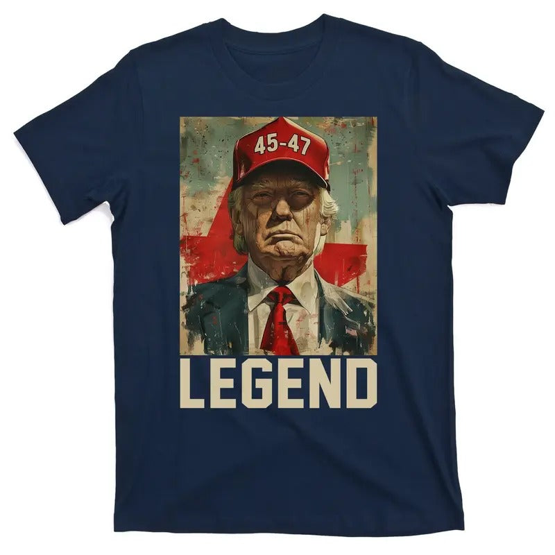 45 47 Donald Trump 2024 Legend Vintage T-Shirt Hoodie Sweatshirt | PrintMintTees.com