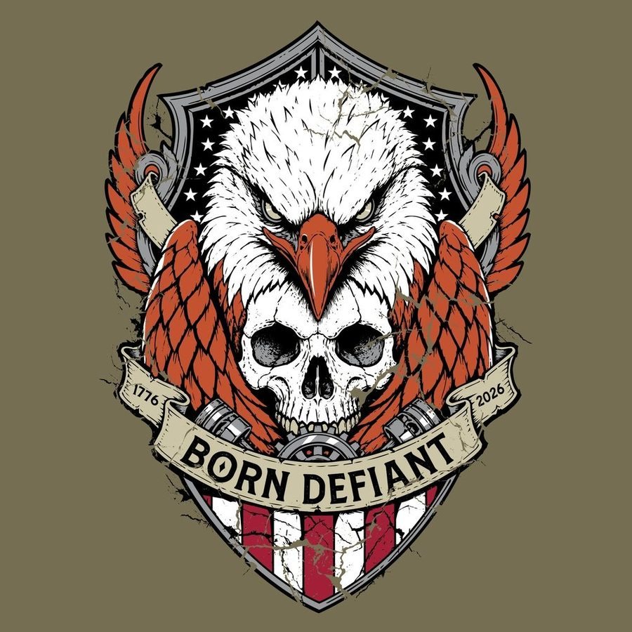 Born Defiant T-Shirt - Military Green