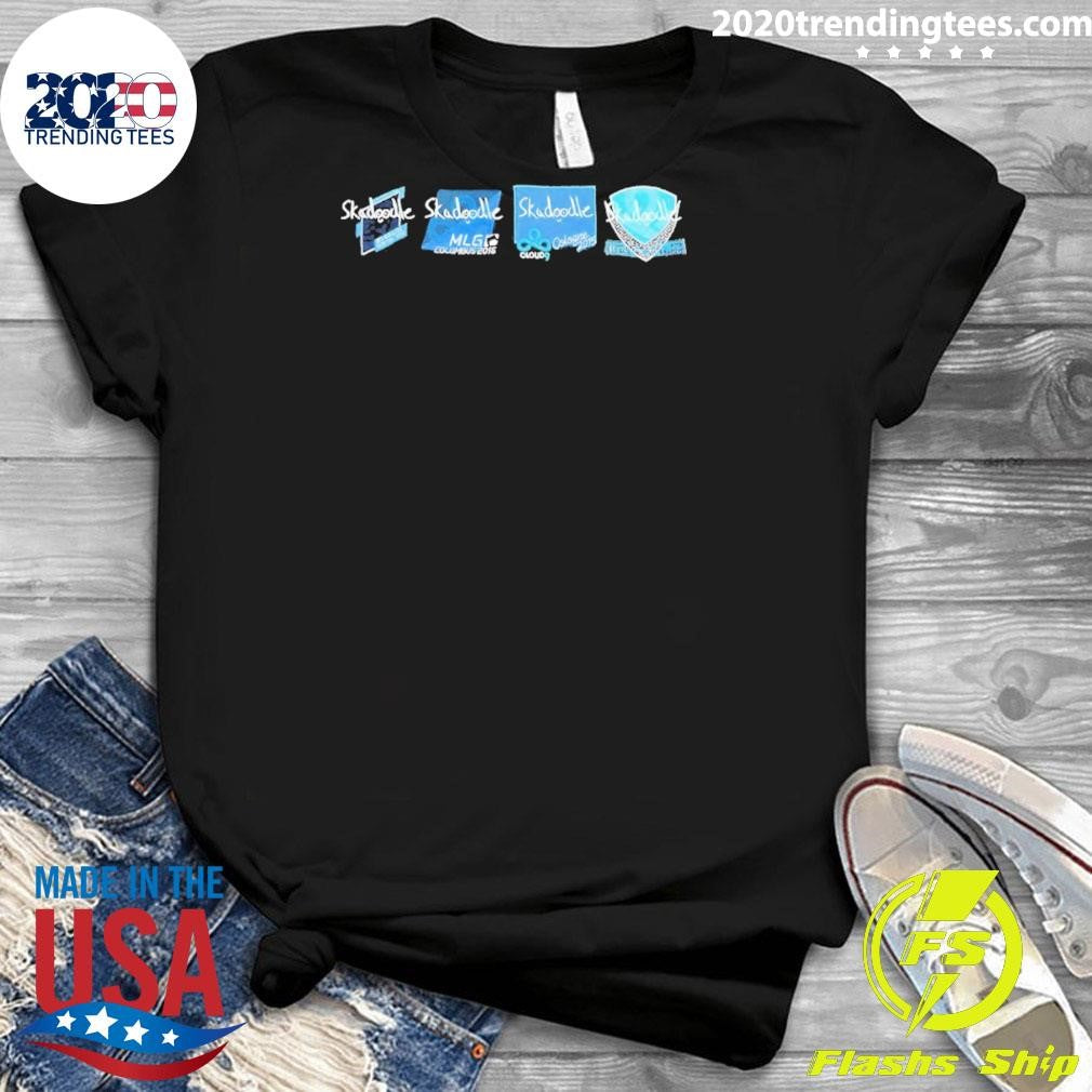 This Is A Skadoodle Music x4 Stickers Black Shirt