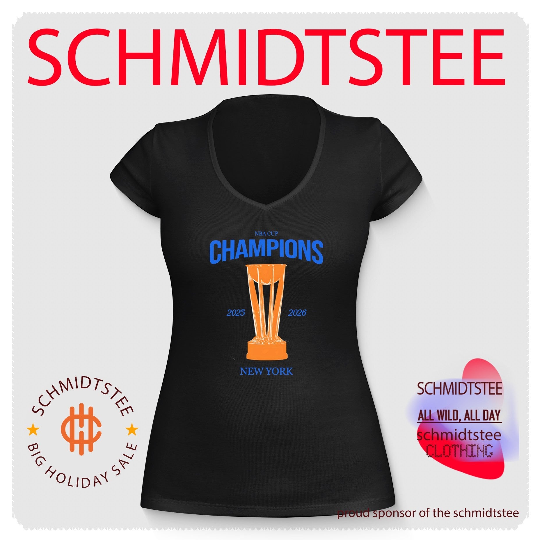 NY Basketball Orange & Blue Cup Champions 2025 2026 trophy shirt