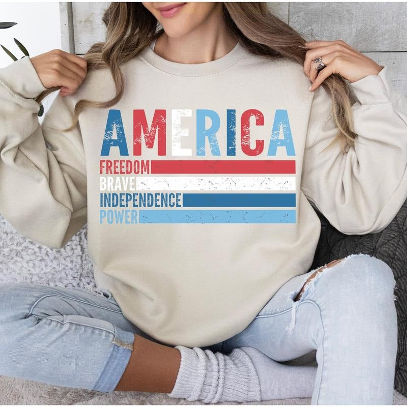 4th Of July America Usa Retro American Patriotic Fourth Of July T Shirt Design Sublimation Design Designs TK43GN Hoodie...