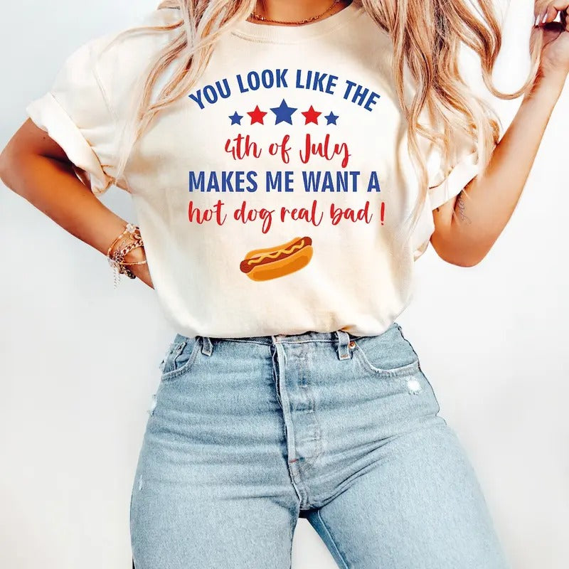 4th of July America shirt, You Look Like The Fourth Of July Shirt, USA Flag Shirt Hoodie Sweatshirt | PrintMintTees.com