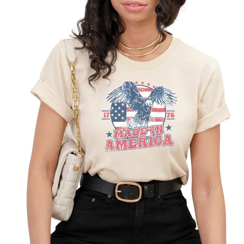 4th of July Shirt, July 4th T-Shirt, 1776 Made in America, American Eagle Tee, American Eagle 1776 Shirt, Independence...