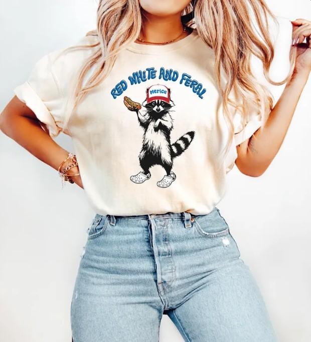 4th of July Shirt, Red White and Feral Shirt, Independence Day Shirt Hoodie Sweatshirt | PrintMintTees.com