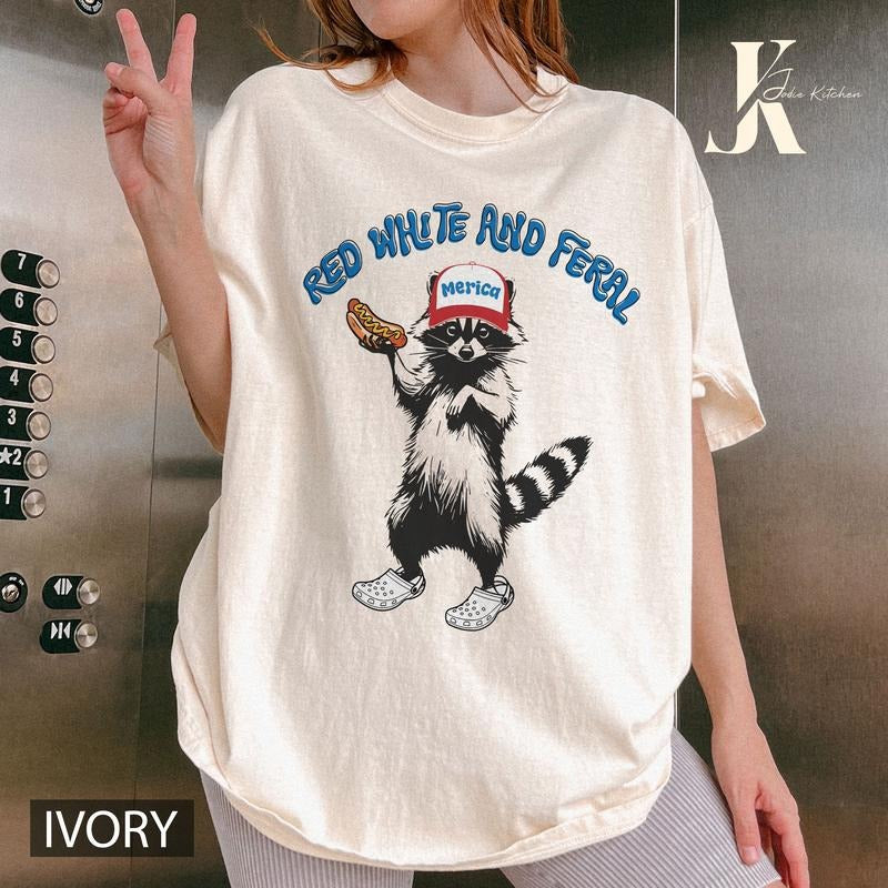 4th of July Shirt, Red White and Feral Shirt, Independence Day, America Shirt, Funny USA Tee, Patriotic Shirt, Patriotic...