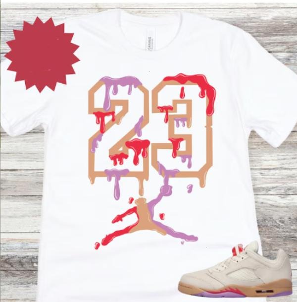 5 Low Peanut Butter and Jelly Sneaker Match Shirt, Pale Ivory Fusion Red Desert Rush Fuchsia, 23 number Hoodie Sweatshirt