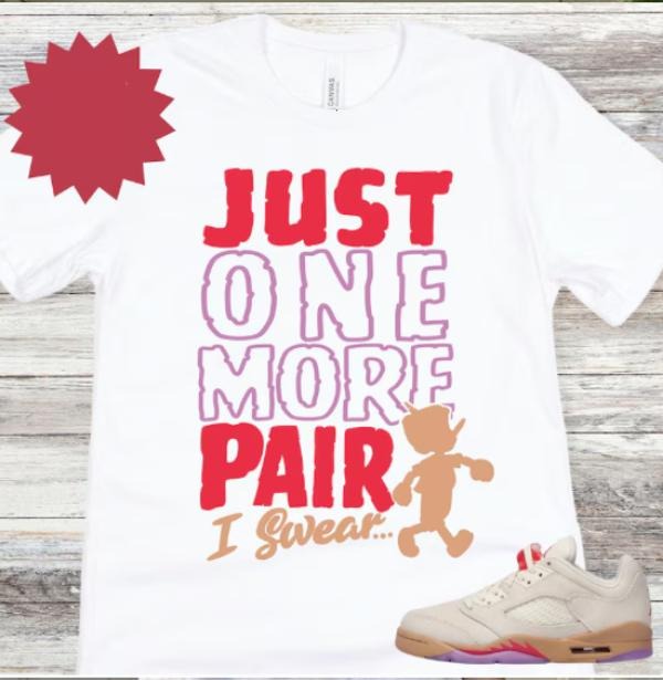 5 Low Peanut Butter and Jelly Sneaker Match Shirt, Pale Ivory Fusion Red Desert Rush Fuchsia, Just One More Pair Hoodie...