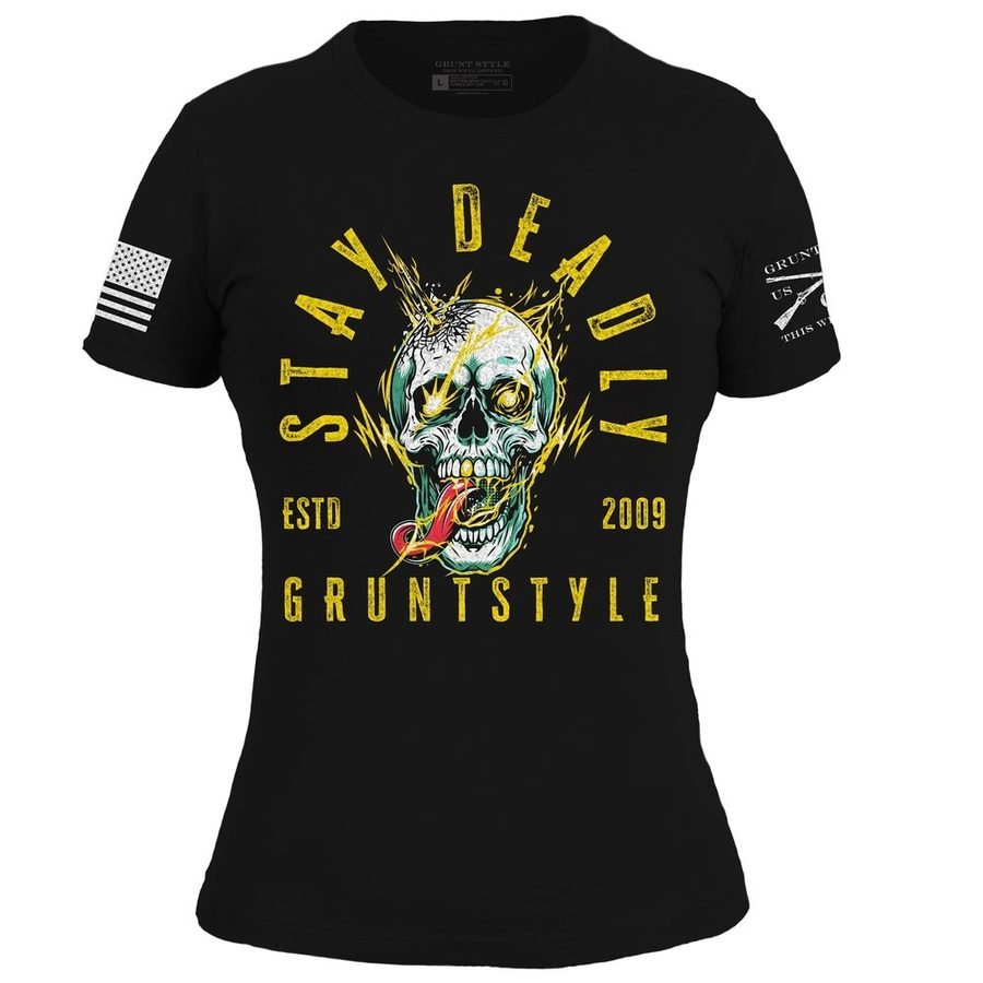 Women's Stay Deadly Slim Fit T-Shirt - Black