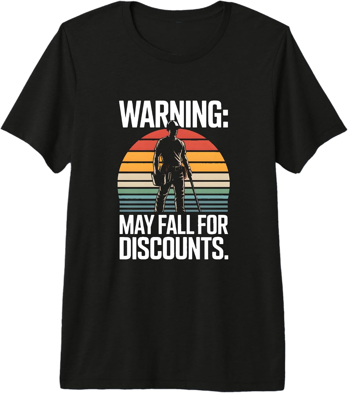 Warning May Fall for Discounts Construction Worker Premium Tri-Blend T-Shirt
