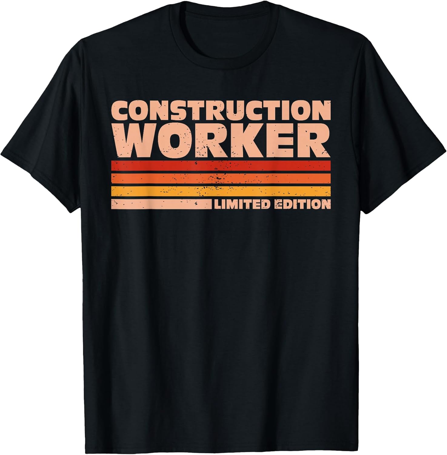 Construction Worker Retro Sunrise T-Shirt