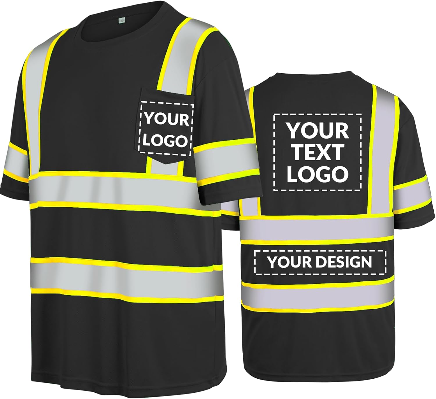 Custom safety Shirts Class 3 Hi Vis Reflective T-Shirt with logo Safety Work Shirts for Men