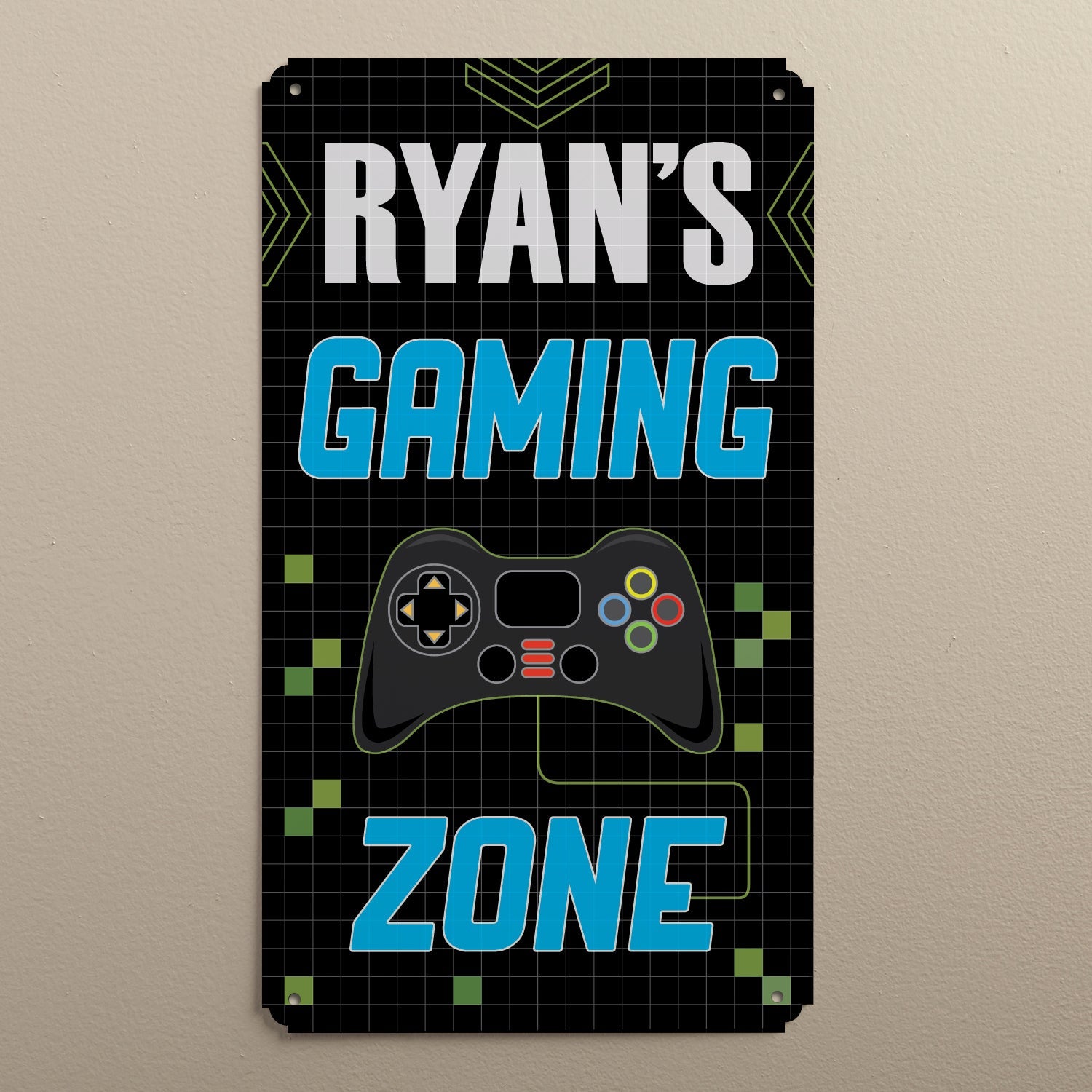 Video Gamer Personalized Metal Sign