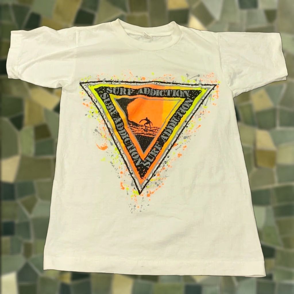 Vintage Surf Addiction Mens Shirt S White Beach California Graphic Print 80s 90s Retro T Shi Hoodie Sweatshirt