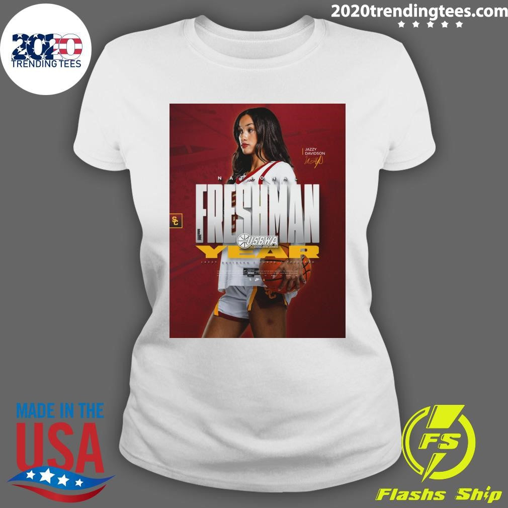 USC guard Jazzy Davidson has been named the 2025-26 USBWA Tamika Catchings National Freshman Player of the Year Shirt