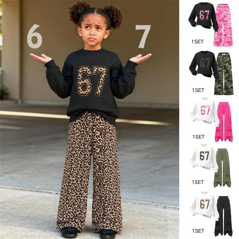 67 Kid Meme Funny Six Seven Gen Alpha Slang Crew Neck Sweatshirt 6-7 Tween Boys Girls Winter Autumn Winter Sweatshirt...