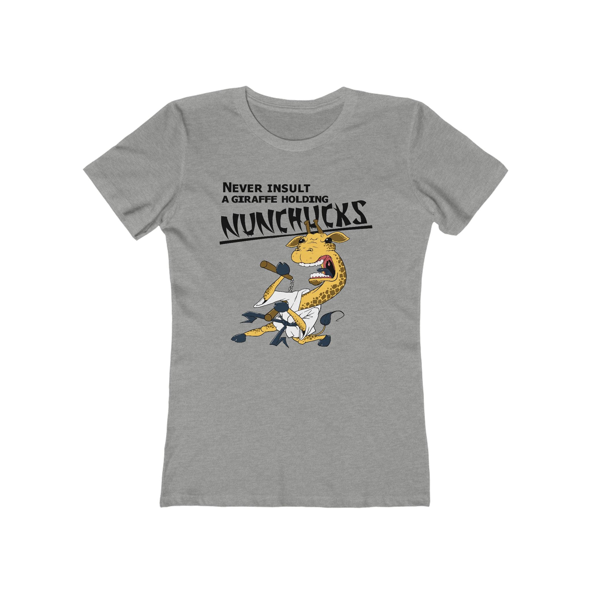 Never Insult A Giraffe Holding Nunchucks - Women’s T-Shirt
