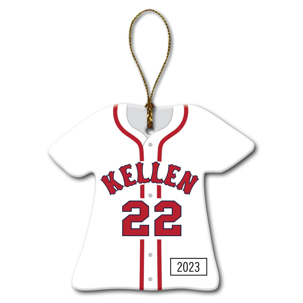 Red Baseball Jersey Personalized Ornament