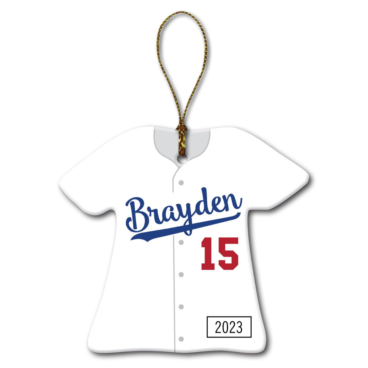 Blue Baseball Jersey Personalized Ornament