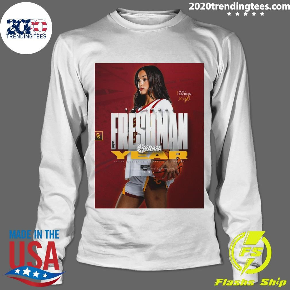 USC guard Jazzy Davidson has been named the 2025-26 USBWA Tamika Catchings National Freshman Player of the Year Shirt