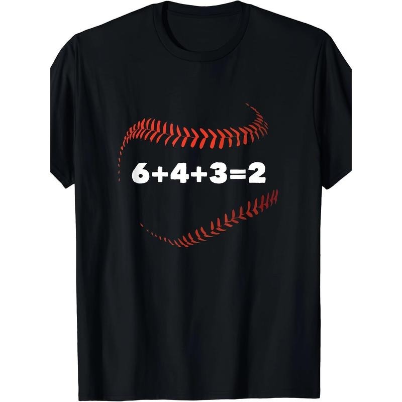 6+4+3=2 Double Play Baseball Player Gift Baseball Saying T-Shirt - 220g made in usa Hoodie Sweatshirt | PrintMintTees.com