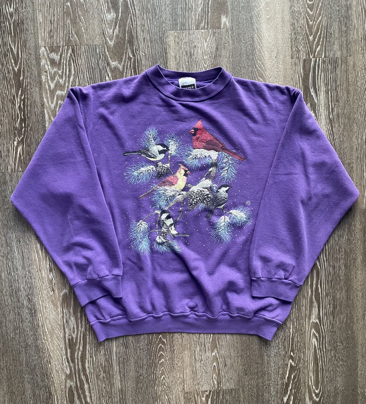 Vintage 90s Winter Birds Graphic Crewneck Sweatshirt Shirt Hoodie | PrintMintTees.com