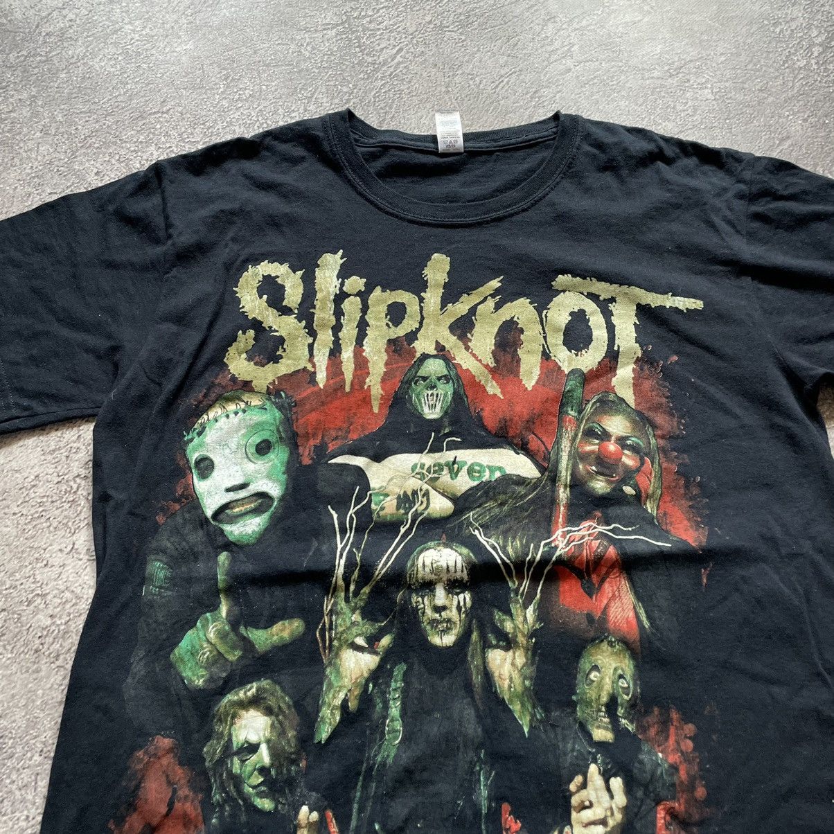 Band Tees Vintage Y2k Slipknot Tee Scream Face Devil Creepy Horror Tee Hoodie Sweatshirt | PrintMintTees.com