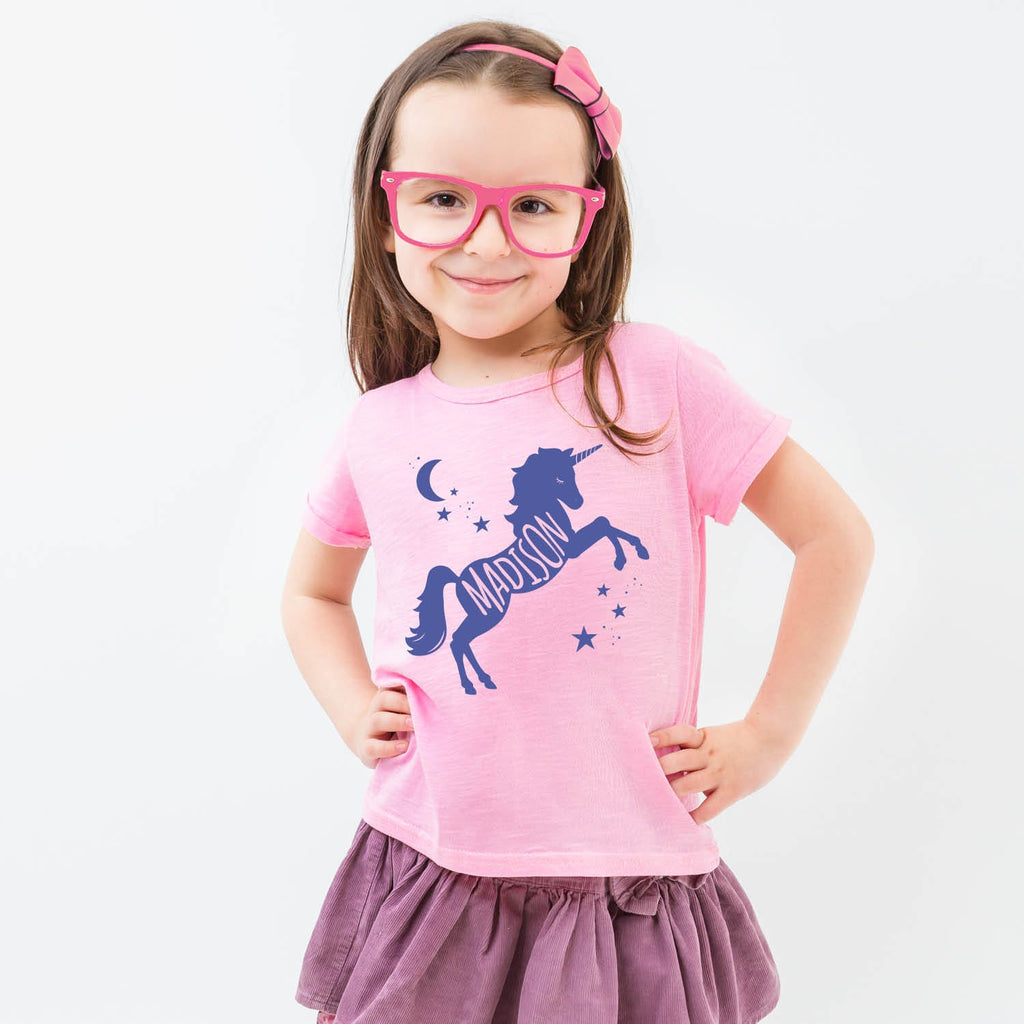 Magical Unicorn Light Pink Personalized T-Shirt