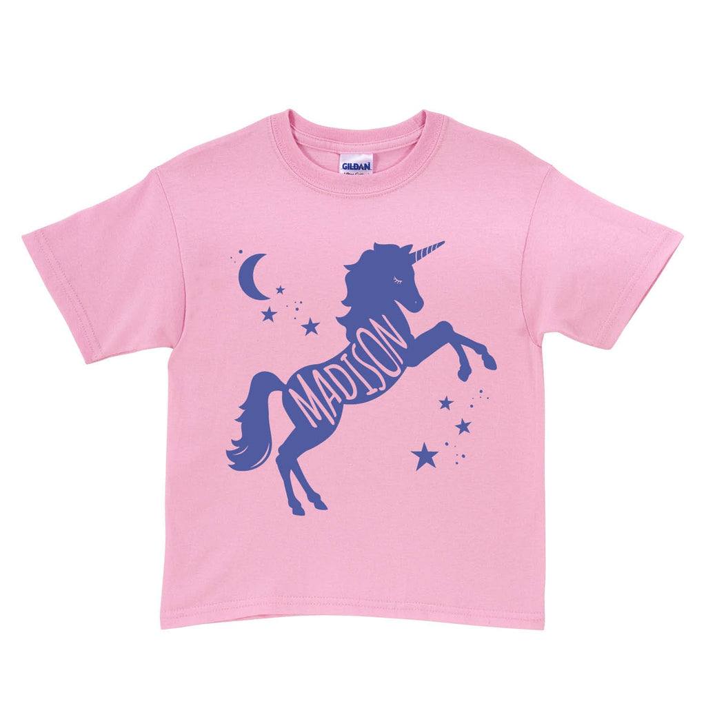 Magical Unicorn Light Pink Personalized T-Shirt