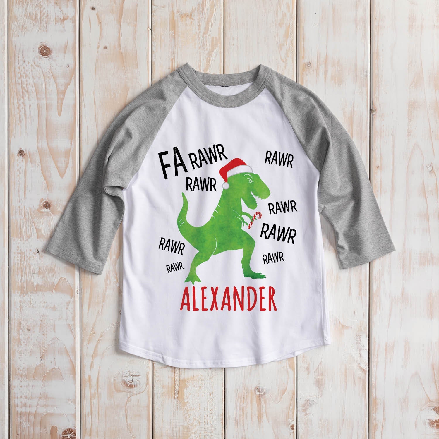 Christmas Dino Personalized Youth Sports Jersey