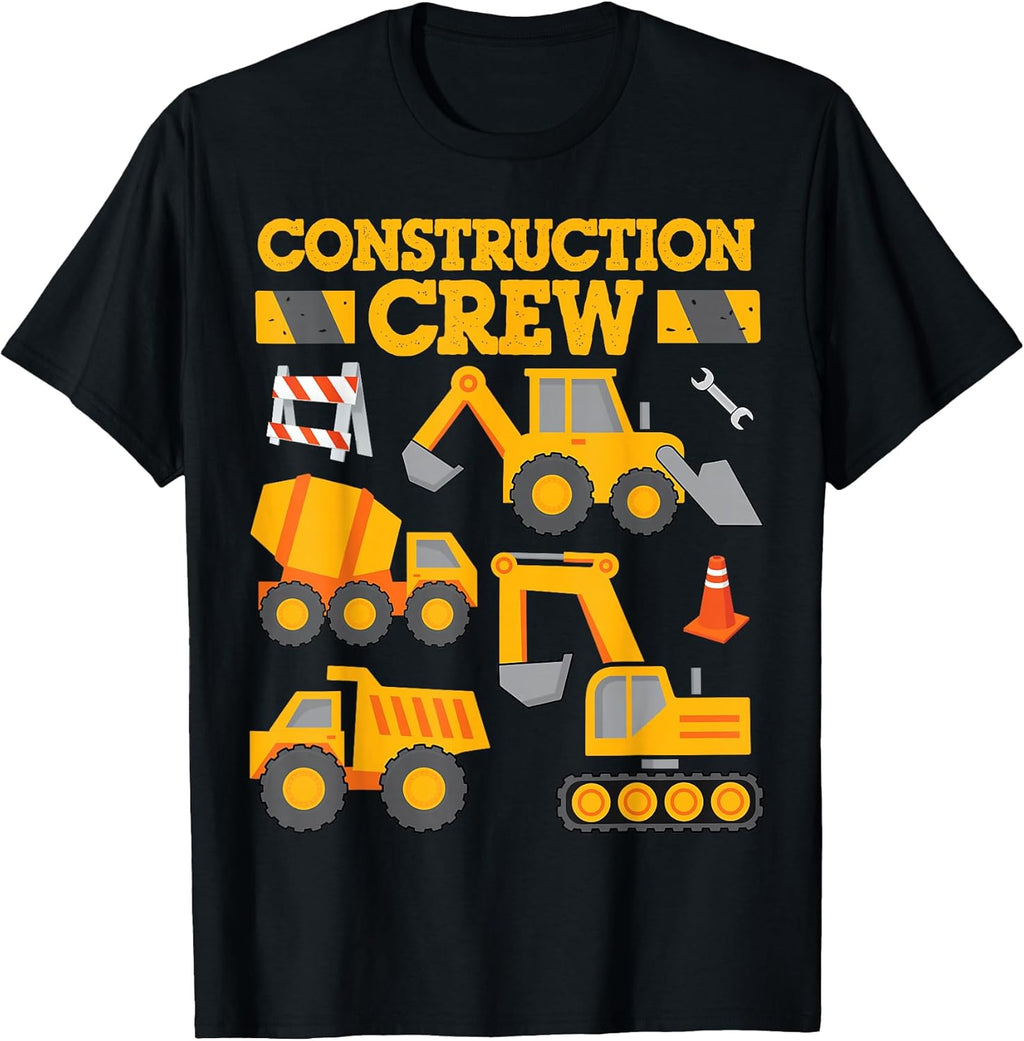 Construction Crew Worker Excavator Shirt Toddler Boys Girls T-Shirt
