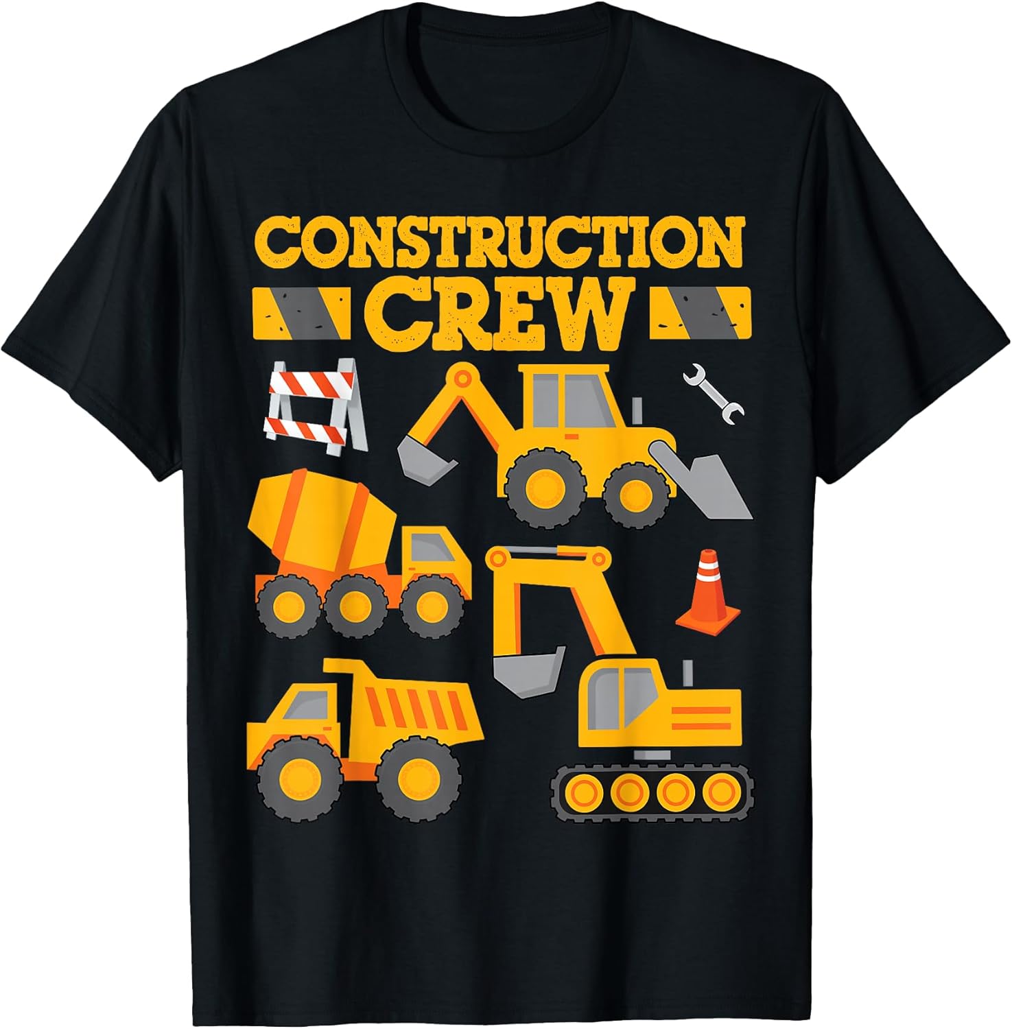 Construction Crew Worker Excavator Shirt Toddler Boys Girls T-Shirt