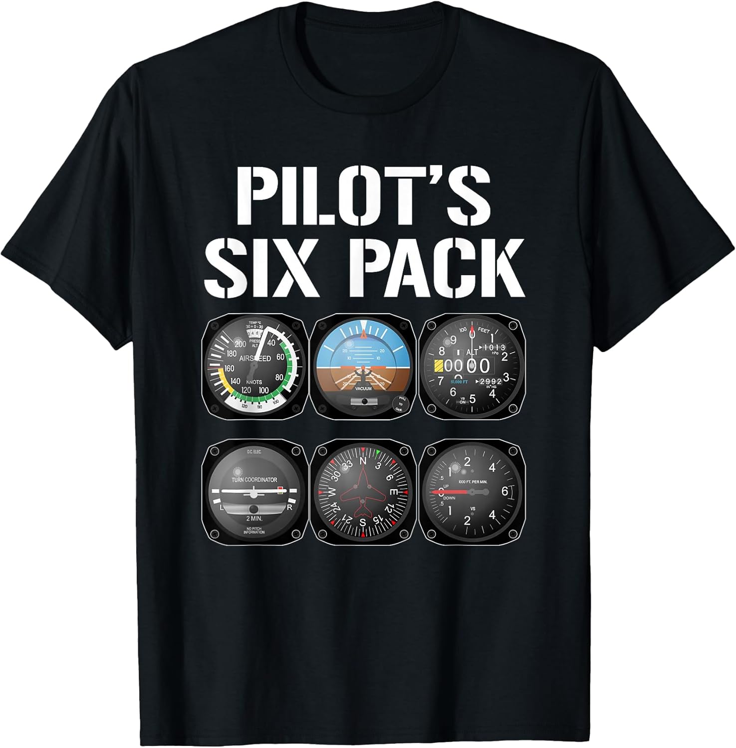 Pilot's Six Pack Funny Pilot Apparel