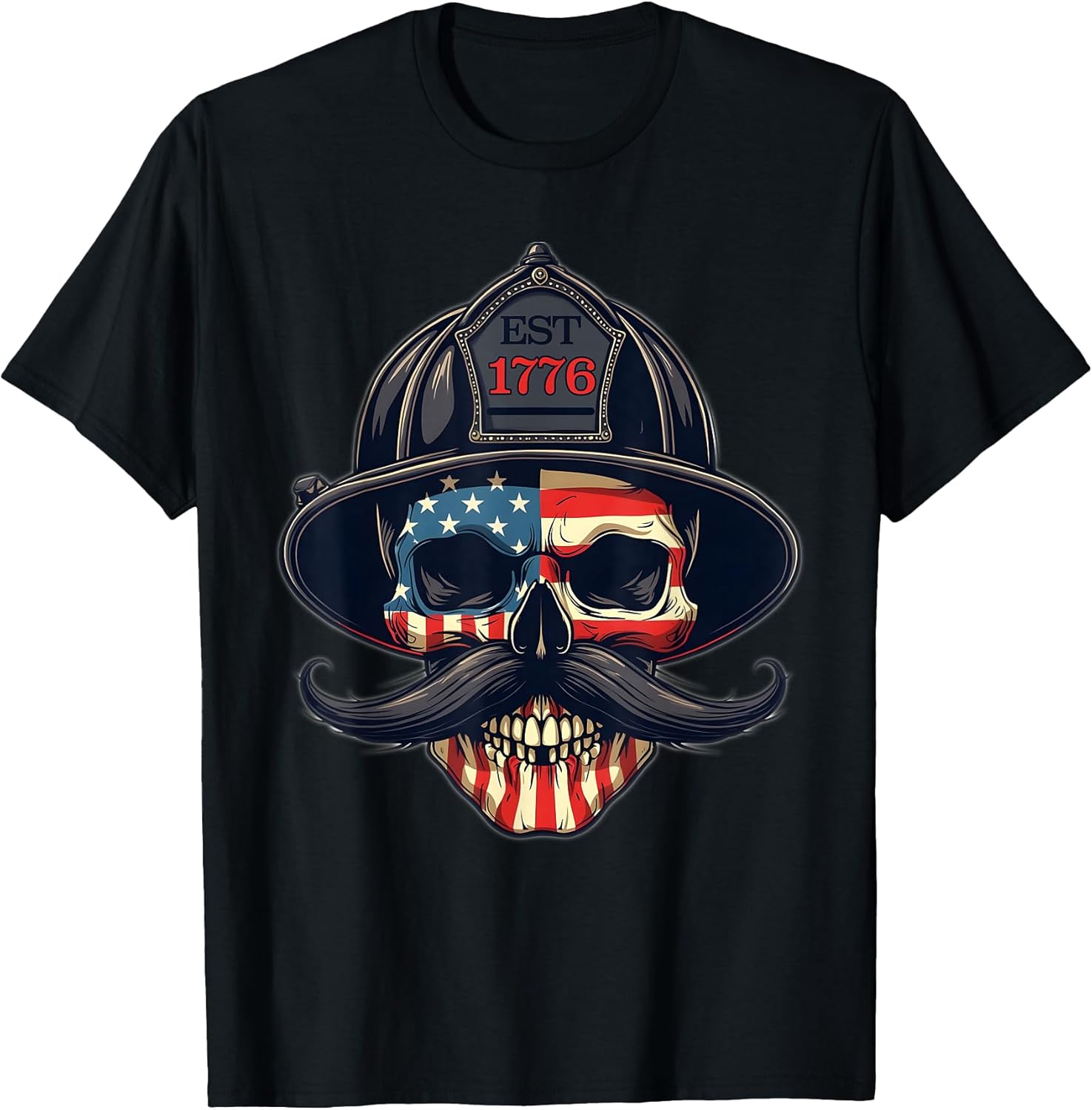 Firefighter Birth Fireman Fire flag USA Skull Fire