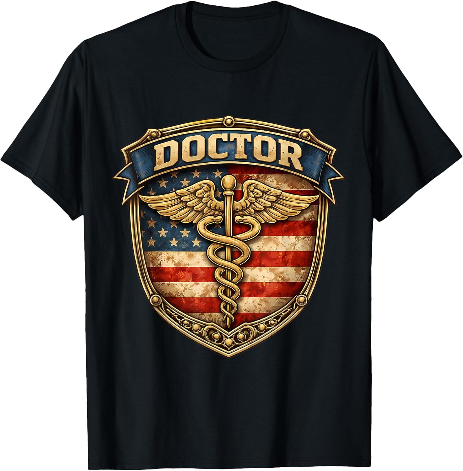 American Flag Medical Doctor Physician Badge Merch