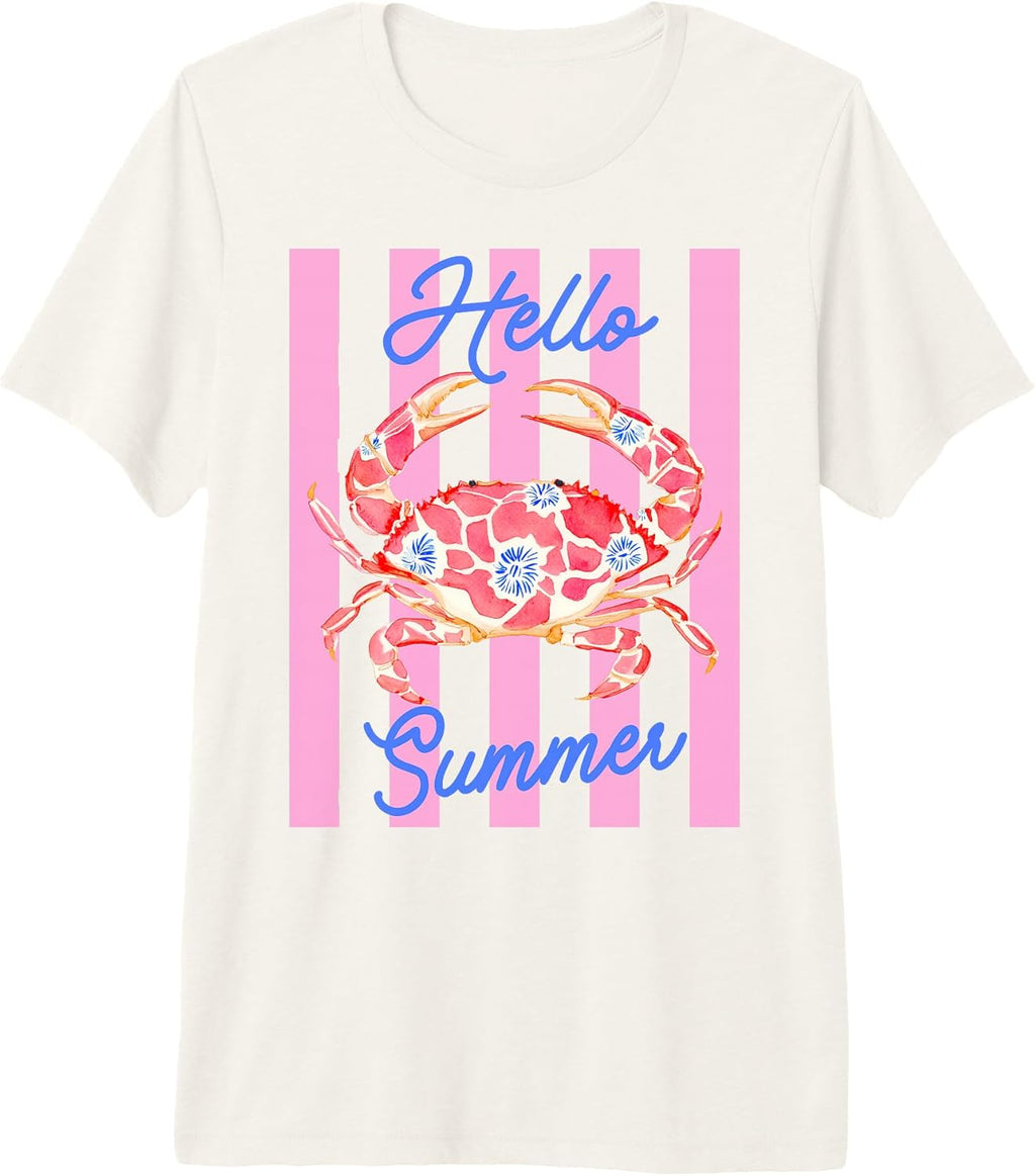 Hello Summer Preppy Crab