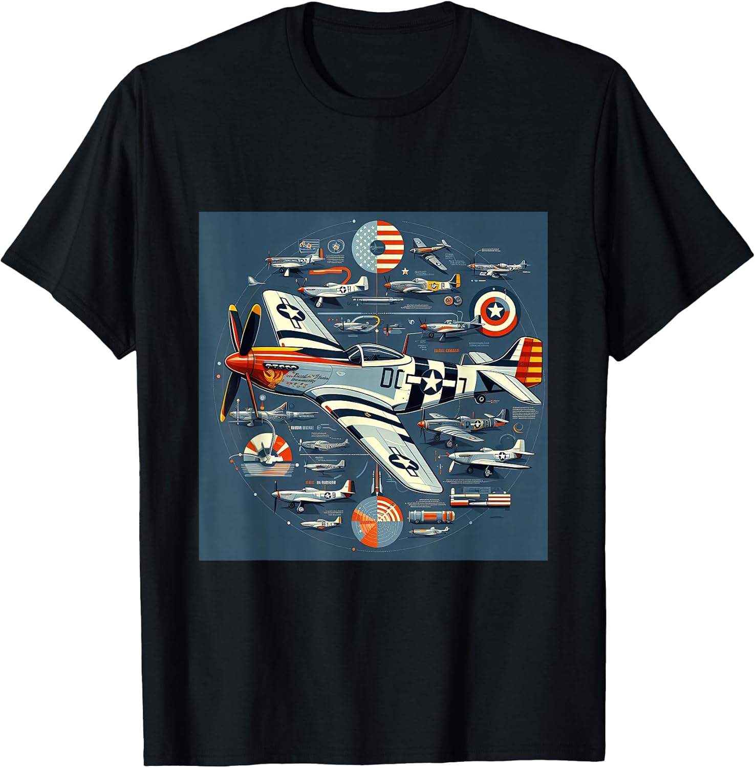 P51 Mustang WW2 Warplane Airplane Infographics