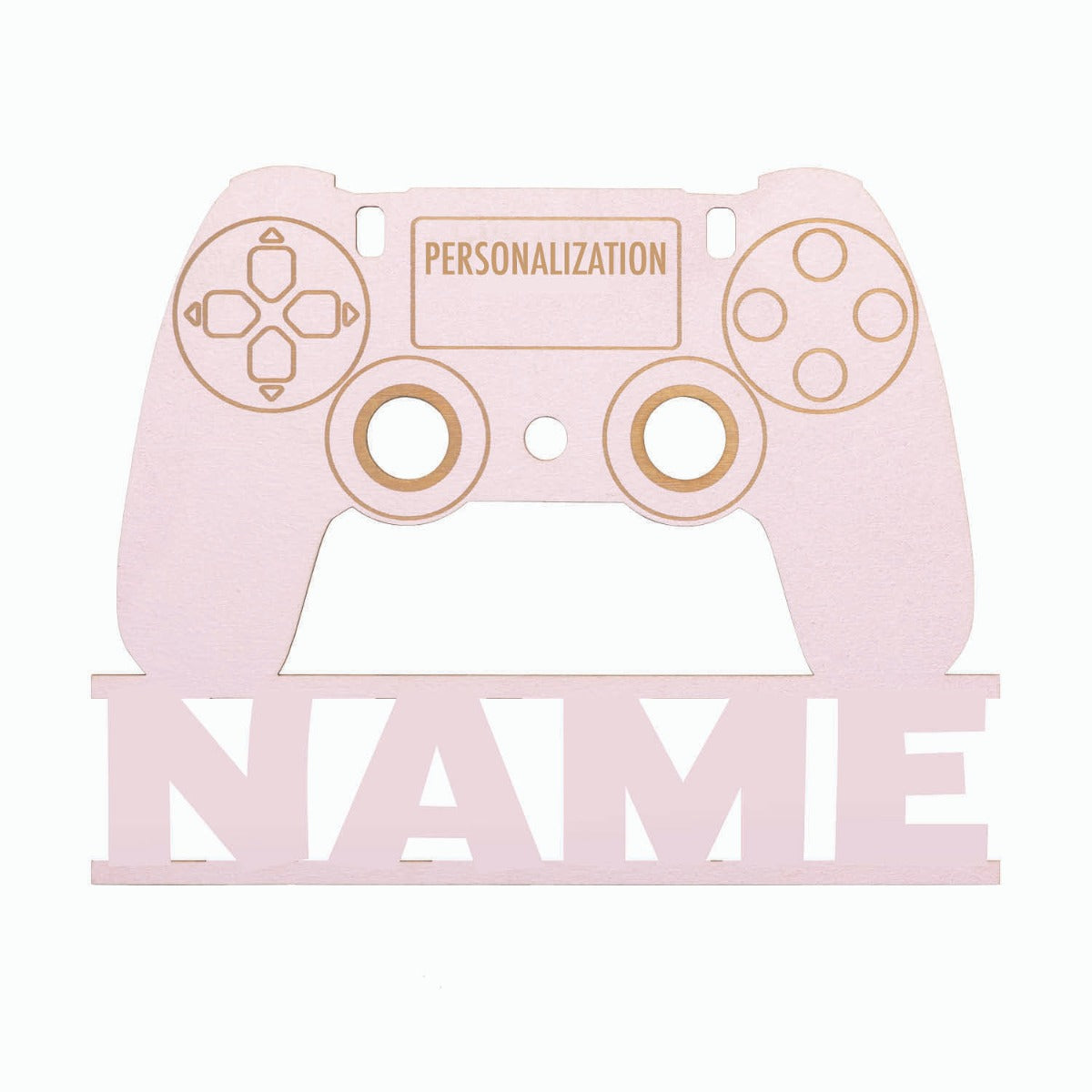 Pink Gamer Controller Personalized Wood Plaque