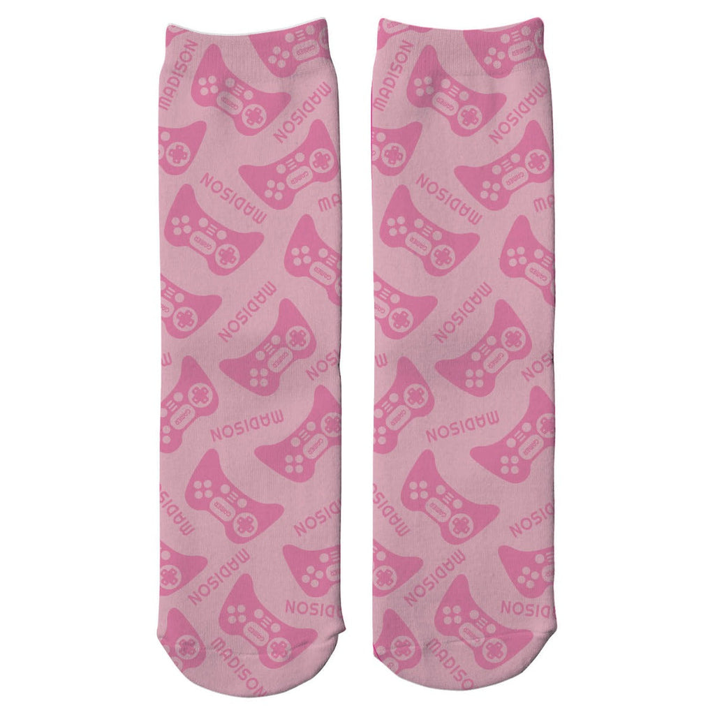 I'm Busy Gaming Pink Personalized Adult Crew Socks