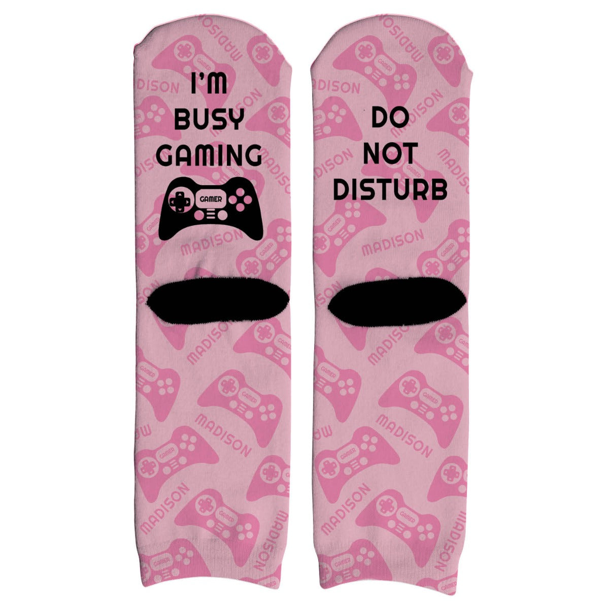 I'm Busy Gaming Pink Personalized Adult Crew Socks