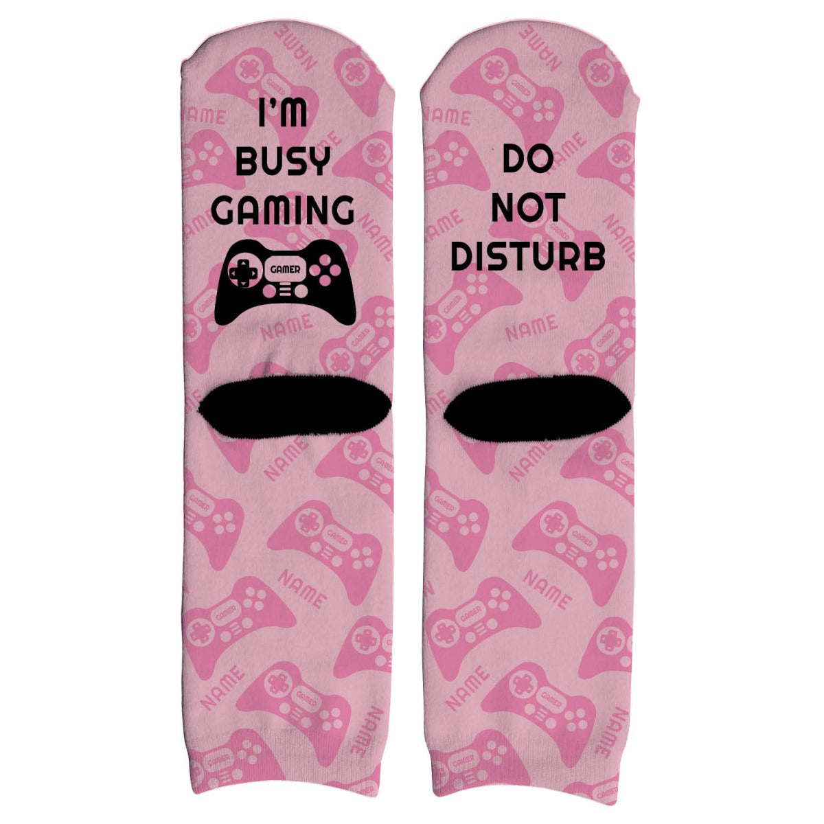 I'm Busy Gaming Pink Personalized Adult Crew Socks
