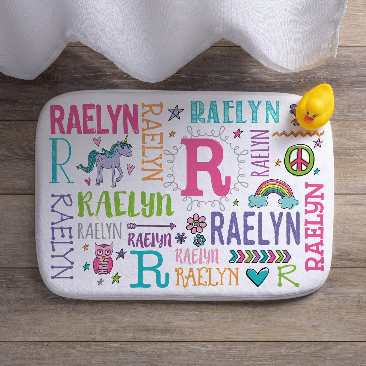 My Name Pastel Colors Personalized Bathmat