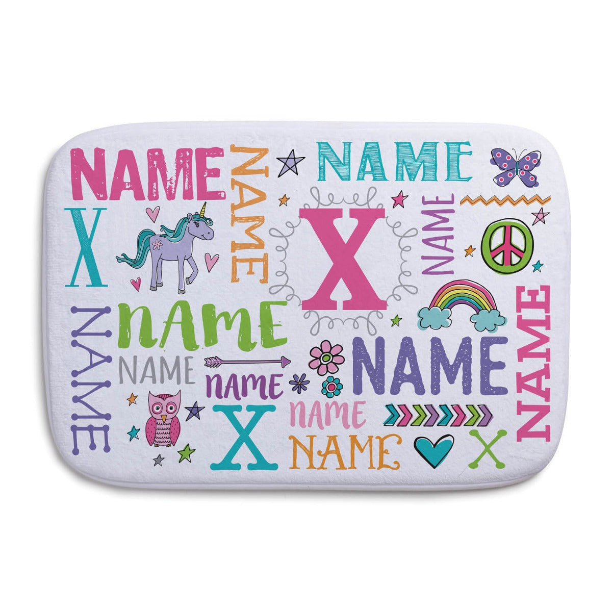 My Name Pastel Colors Personalized Bathmat
