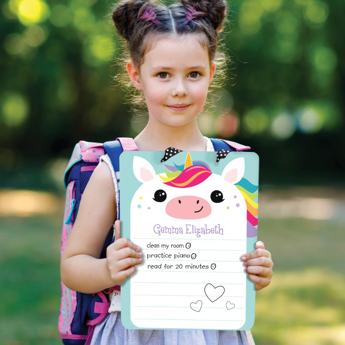 Rainbow Unicorn Personalized Hanging Dry-Erase Board