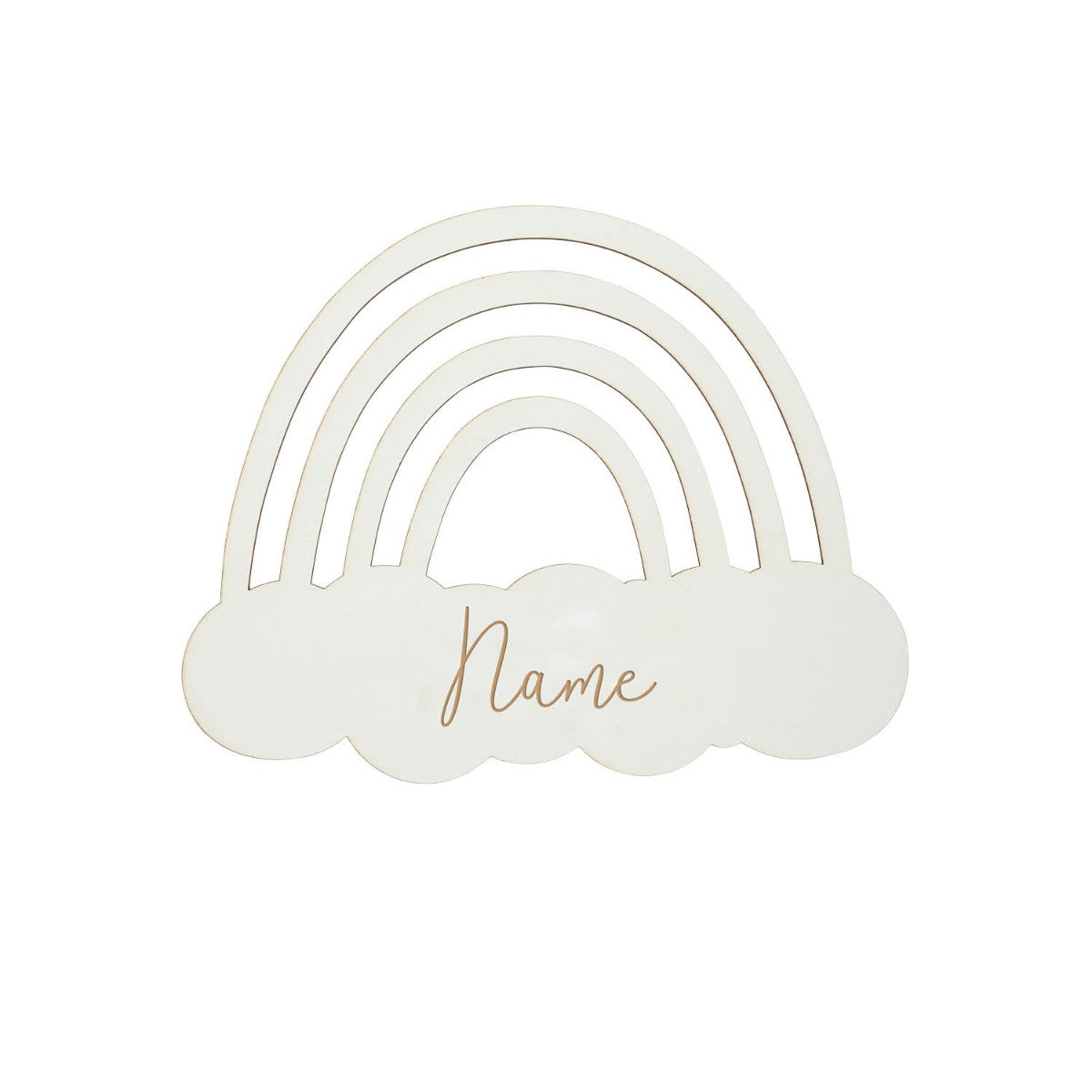 DIY Rainbow Personalized White Wood Hanging Plaque