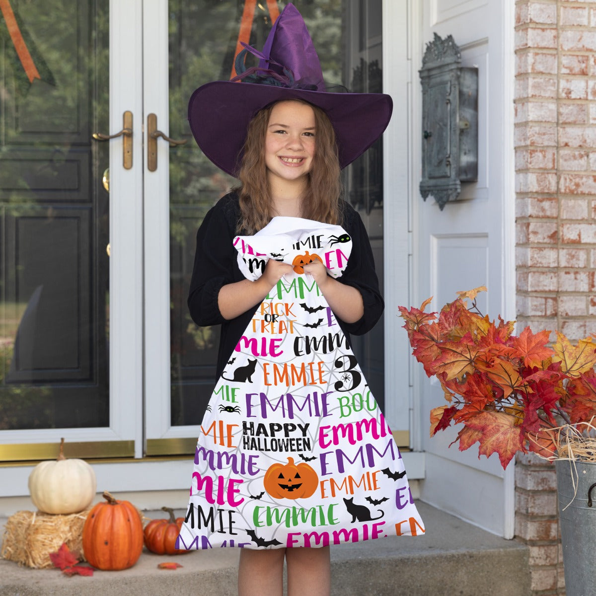 Pink Name Trick-Or-Treat Personalized Pillowcase