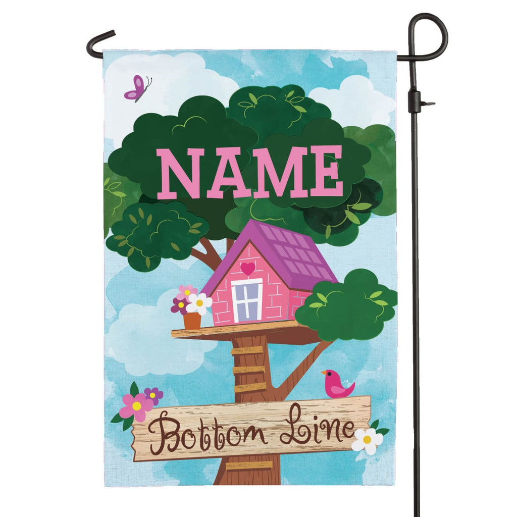 Girl's Treehouse Personalized Garden Flag