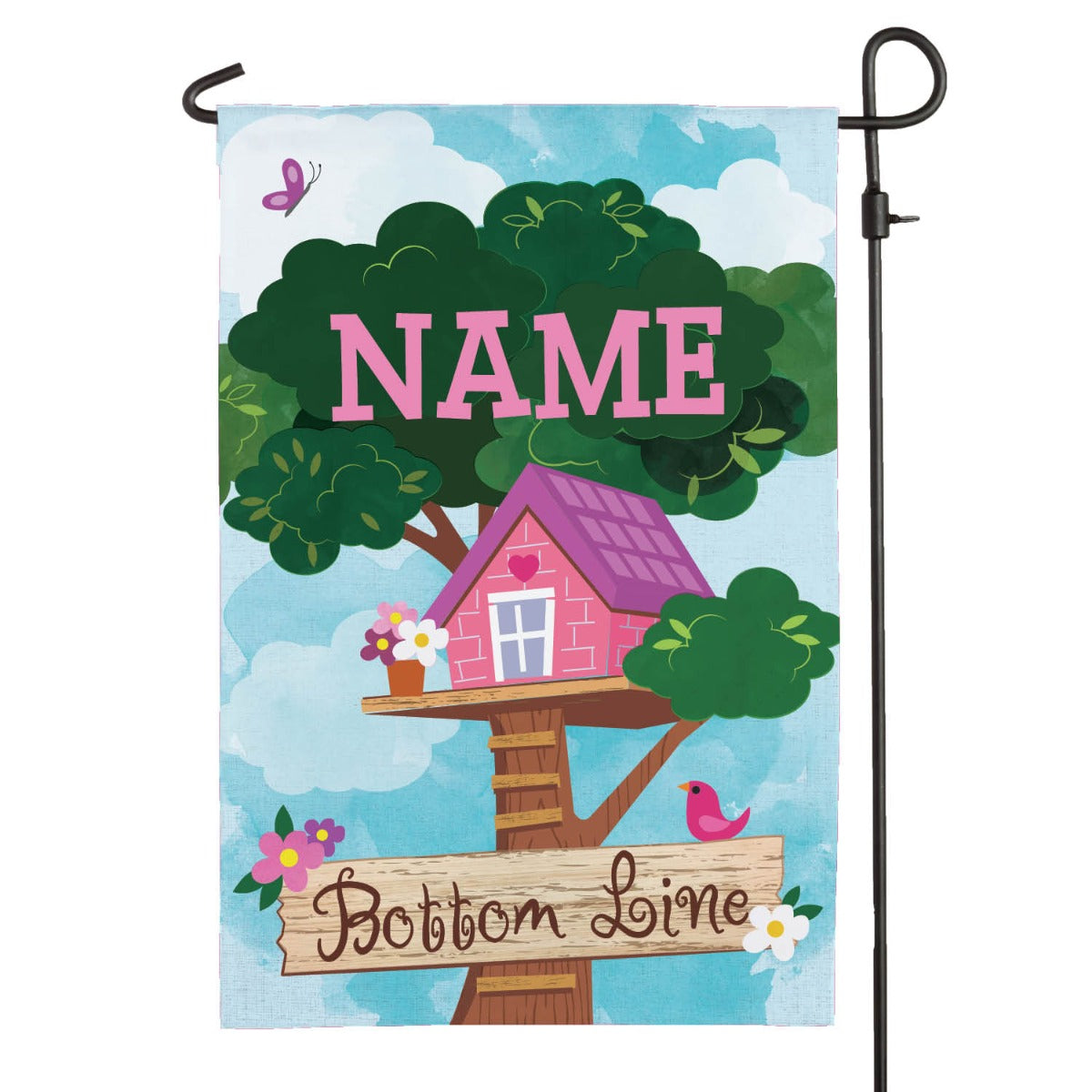 Girl's Treehouse Personalized Garden Flag
